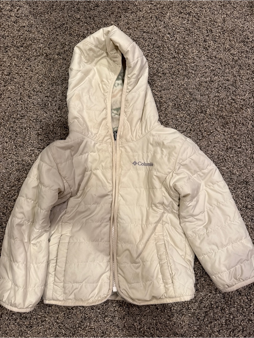 Columbia Kids Cream Hooded Puffer Coat